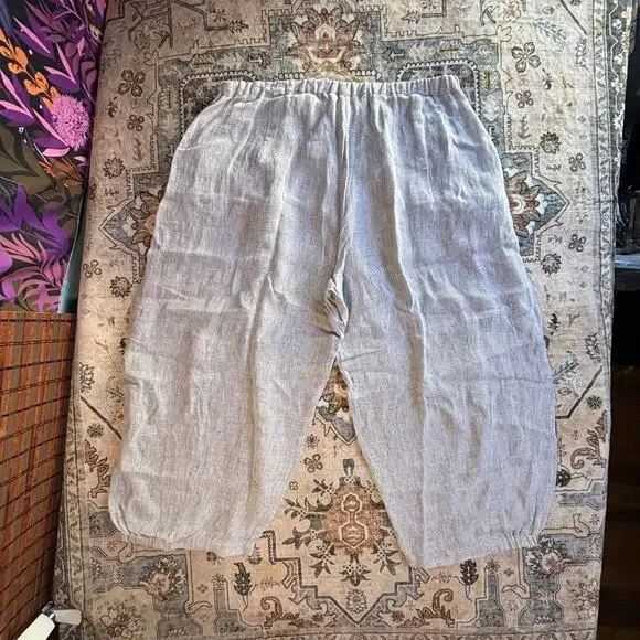 Ivan Grundahl Linen Barrel Leg Oversized Pants Artsy Comfy Loose fit Bottoms 38 - Picture 3 of 11